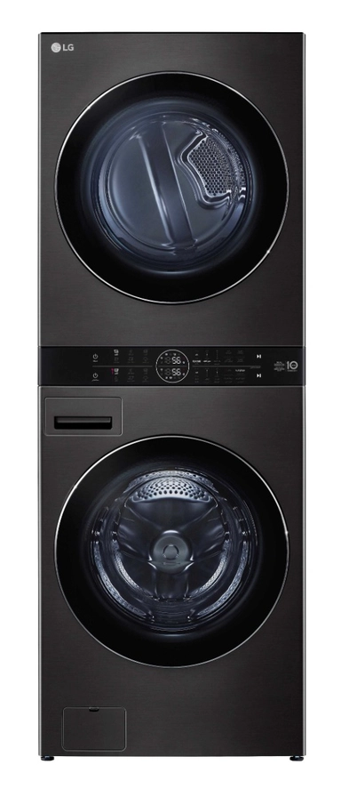 LG, غسالة أمامية, مع نشافة, 25 كيلو, 6 برامج, أسود – WK2520BST 