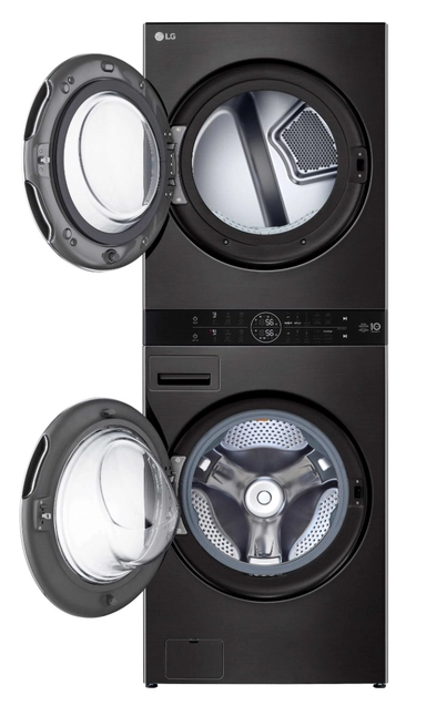 LG, غسالة أمامية, مع نشافة, 25 كيلو, 6 برامج, أسود – WK2520BST 