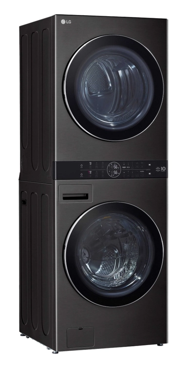 LG, غسالة أمامية, مع نشافة, 25 كيلو, 6 برامج, أسود – WK2520BST 