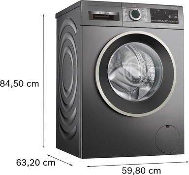 Bosch 10 kg 1400 rpm 14 Program Front Load Washing Machine, Gray,WGA254ZRSA