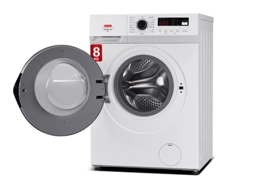 Haam Front Load Washing Machine 8kg, Inverter, White, HMFL80W-24N