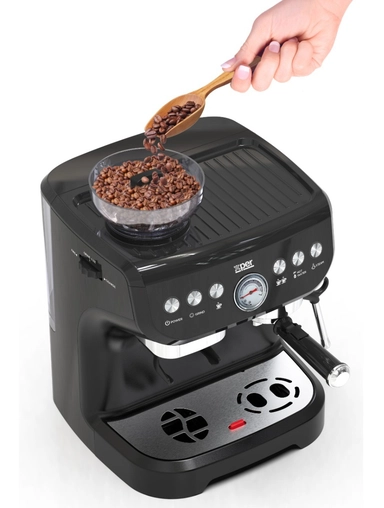 Xper Espresso and Cappuccino Maker + Coffee Grinder 1560 Watts, 19 Bar, XPICG-995