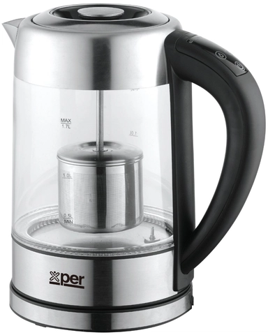 غلاية ماء اكسبير زجاج لمس مع فلتر 2200 واط 1.7 لتر XPKDF-GM23