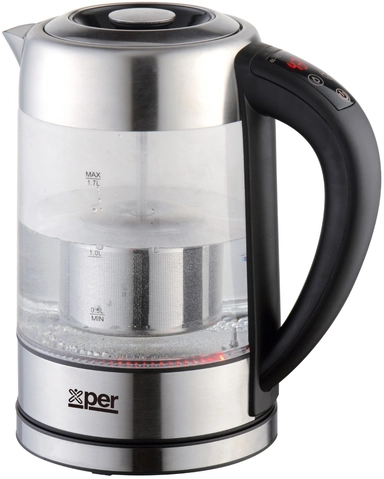 غلاية ماء اكسبير زجاج لمس مع فلتر 2200 واط 1.7 لتر XPKDF-GM23