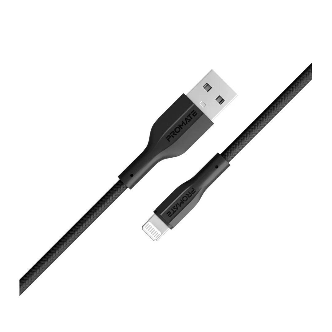 بروميت كابل USB-A إلى Lightning بطول 1 متر، أسود