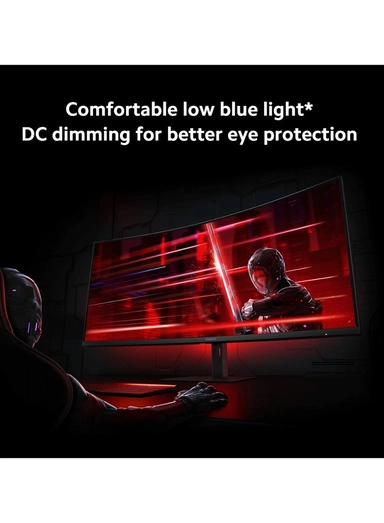 شاشة ألعاب منحنية شاومي WQHD، مقاس 34 بوصة، معدل تحديث 180 هرتز، 1 مللي ثانية، أسود - G34WQi