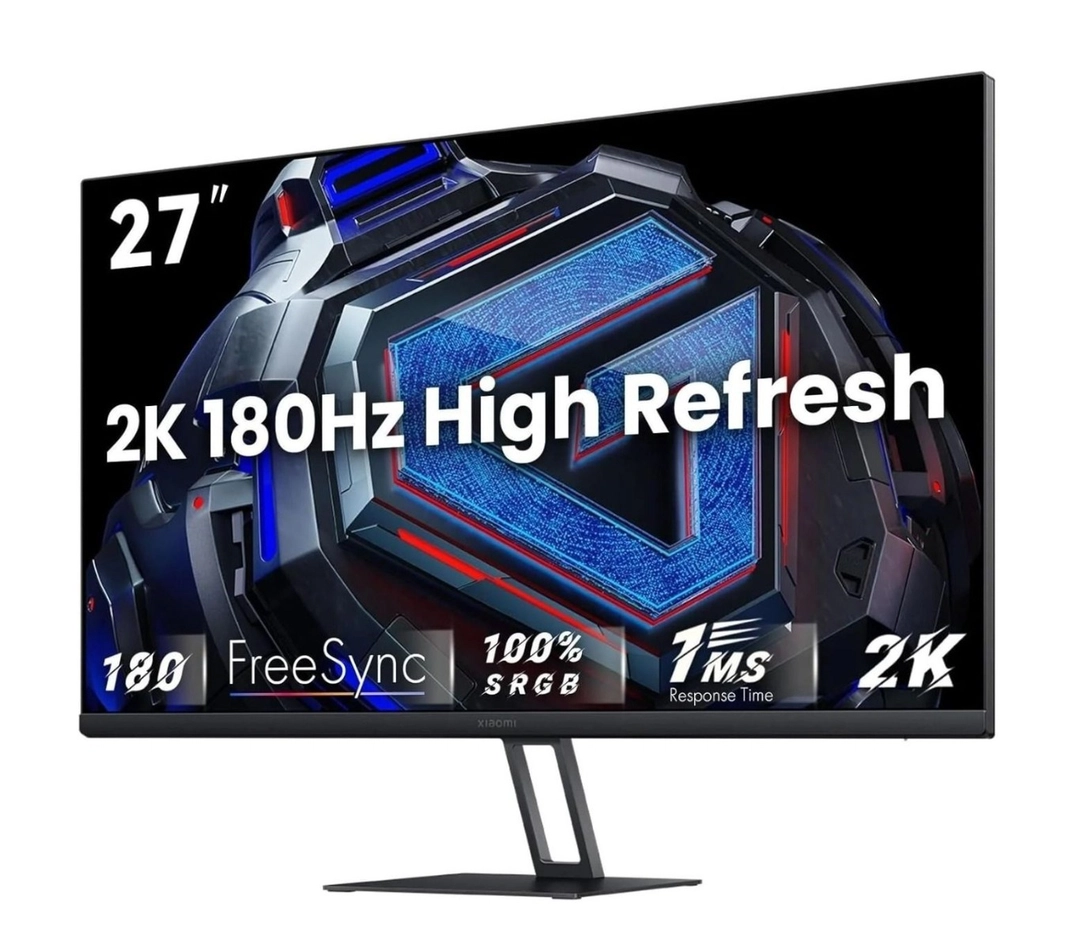شاشة ألعاب شاومي QHD 2K لوحة Fast IPS, مقاس 27 بوصة, معدل تحديث 180 هرتز, 1 ملي ثانية, أسود - ELA5627UK