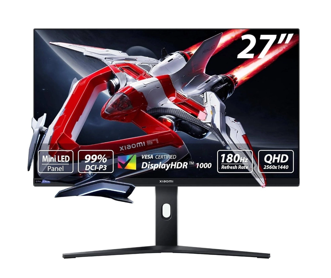 شاشة ألعاب شاومي QHD لوحة Fast IPS, مقاس 27 بوصة, معدل تحديث 180 هرتز, 1 ملي ثانية, أسود - ELA5627UK