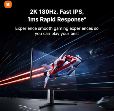 شاشة ألعاب شاومي QHD لوحة Fast IPS, مقاس 27 بوصة, معدل تحديث 180 هرتز, 1 ملي ثانية, أسود - ELA5627UK