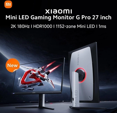 شاشة ألعاب شاومي QHD لوحة Fast IPS, مقاس 27 بوصة, معدل تحديث 180 هرتز, 1 ملي ثانية, أسود - ELA5627UK