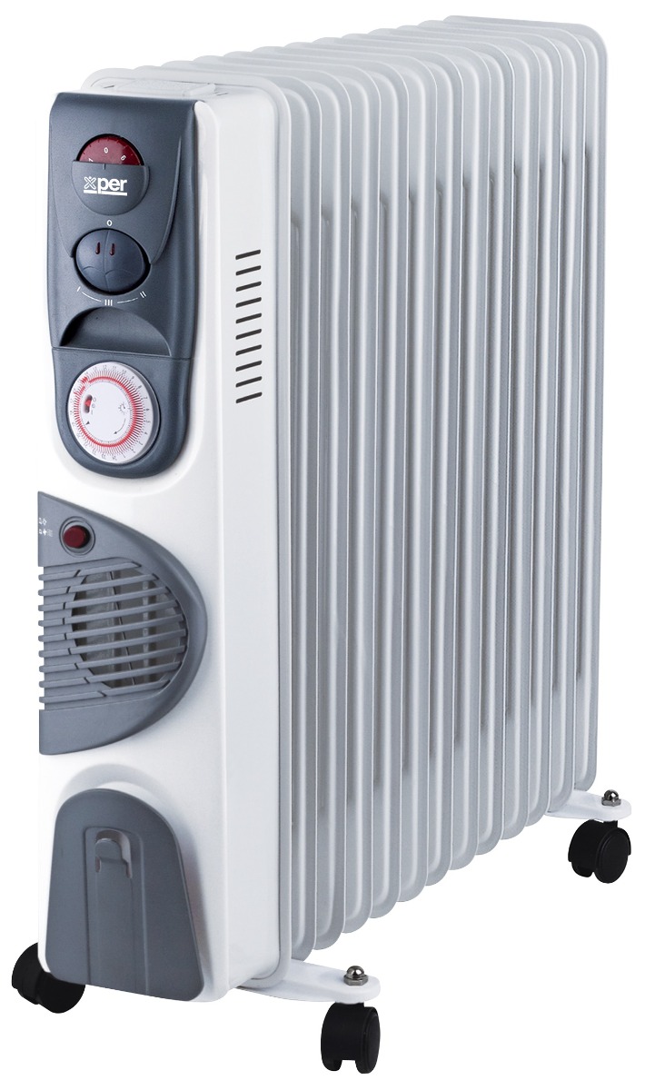 Xper Oil Heater 13 Fins, 2400 Watts, With Timer And Fan, XP24-13WOF-W23
