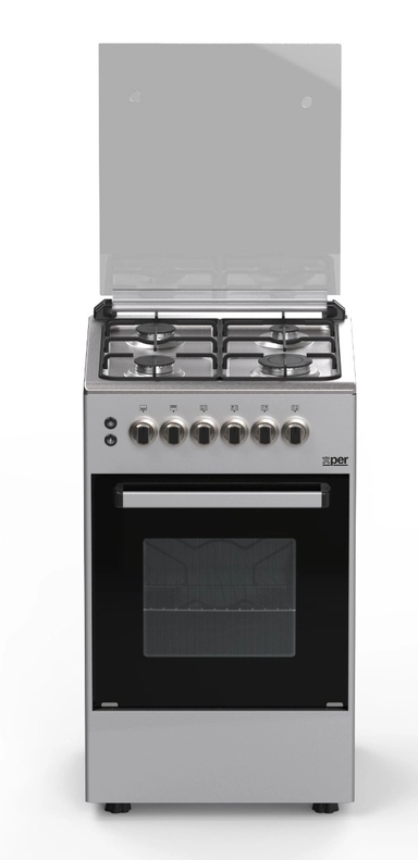Xper gas oven 52.5*50 cm, 4 burners, Turkish steel, XP510GGEN
