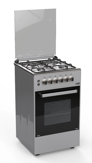 Xper gas oven 52.5*50 cm, 4 burners, Turkish steel, XP510GGEN