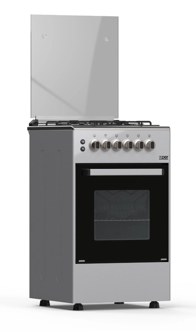Xper gas oven 52.5*50 cm, 4 burners, Turkish steel, XP510GGEN
