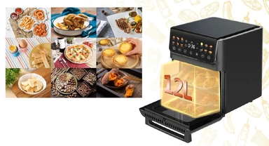 قلاية بدون زيت وفرن اكسبير12لتر1800واط 12وظائف لمس XPAO-12S