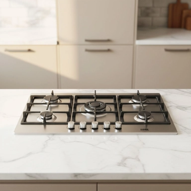 سطح اكسبير بلت إن غاز 86 سم 5 عيون تركي  استيل XPBH90ENG