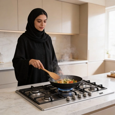 سطح اكسبير بلت إن غاز 86 سم 5 عيون تركي  استيل XPBH90ENG