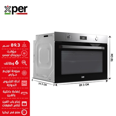 Xper Built-in electric oven, 89.3 cm, steel fan, XPBO90E9F