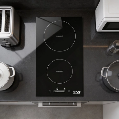 سطح سيراميك كهربائي بلت ان من إكسبر، 26 سم، شعلتان، أسود – XPVC300BTO