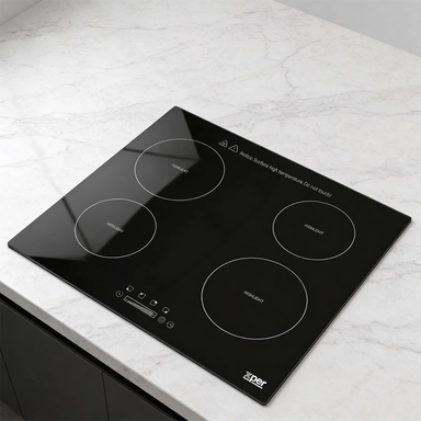 Xper Built-in Electric Ceramic Hob, 55.3 cm, 4 Burners, Touch, Black – XPVC600BT