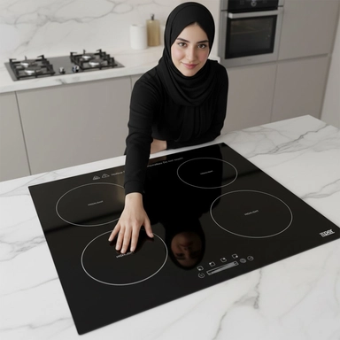 Xper Built-in Electric Ceramic Hob, 55.3 cm, 4 Burners, Touch, Black – XPVC600BT