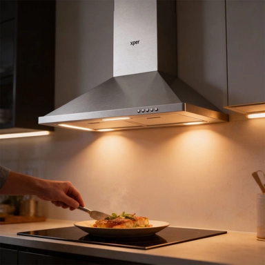 شفاط اكسبير هرمي 59.6 سم  تركي استيل XPHO60PYS