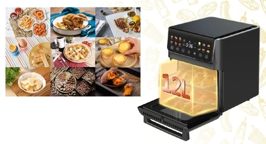 Xper 12 Touch Functions Oil-Free Fryer & Oven, Digital, 12 L, 1800 W - XPAO-12S