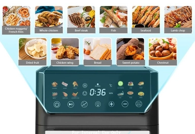 Xper 12 Touch Functions Oil-Free Fryer & Oven, Digital, 12 L, 1800 W - XPAO-12S