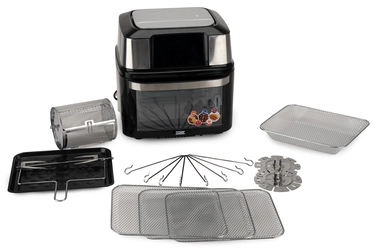 قلاية بدون زيت وفرن قلي هوائي رقمي من إكسبر، سعة 18 لترًا، قدرة 1800 واط، فضي - XPAO-18S