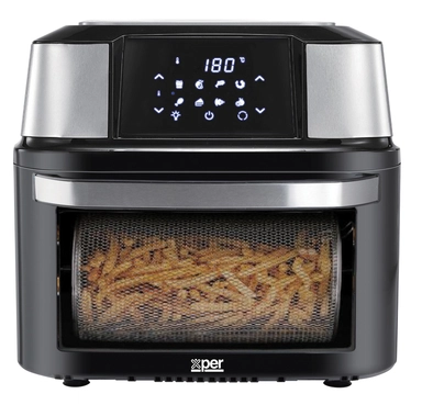 قلاية بدون زيت وفرن قلي هوائي رقمي من إكسبر، سعة 18 لترًا، قدرة 1800 واط، فضي - XPAO-18S