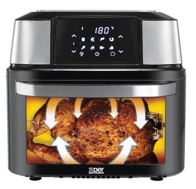 قلاية بدون زيت وفرن قلي هوائي رقمي من إكسبر، سعة 18 لترًا، قدرة 1800 واط، فضي - XPAO-18S