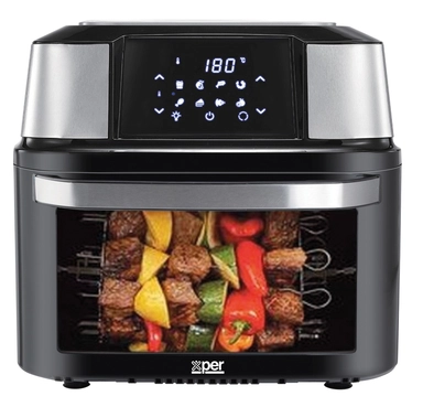 قلاية بدون زيت وفرن قلي هوائي رقمي من إكسبر، سعة 18 لترًا، قدرة 1800 واط، فضي - XPAO-18S