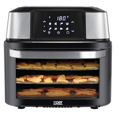 قلاية بدون زيت وفرن قلي هوائي رقمي من إكسبر، سعة 18 لترًا، قدرة 1800 واط، فضي - XPAO-18S