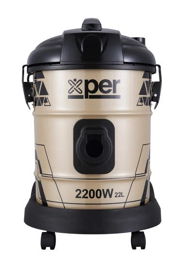 مكنسة اكسبير برميل  بدون كيس، 2200 واط، أسود وذهبي – XPVC-22W22L-23