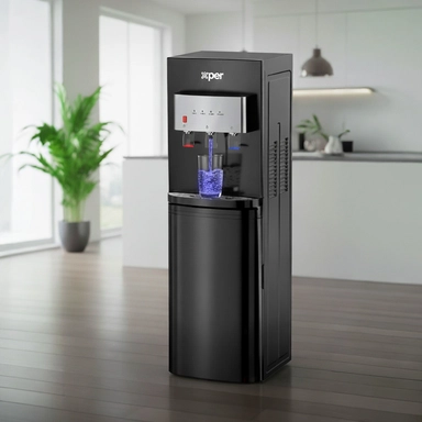 Xper Bottom Loading Water Dispenser, Hot/Cold/Normal, 3.5 Litres, Black - XP-QR70-M24