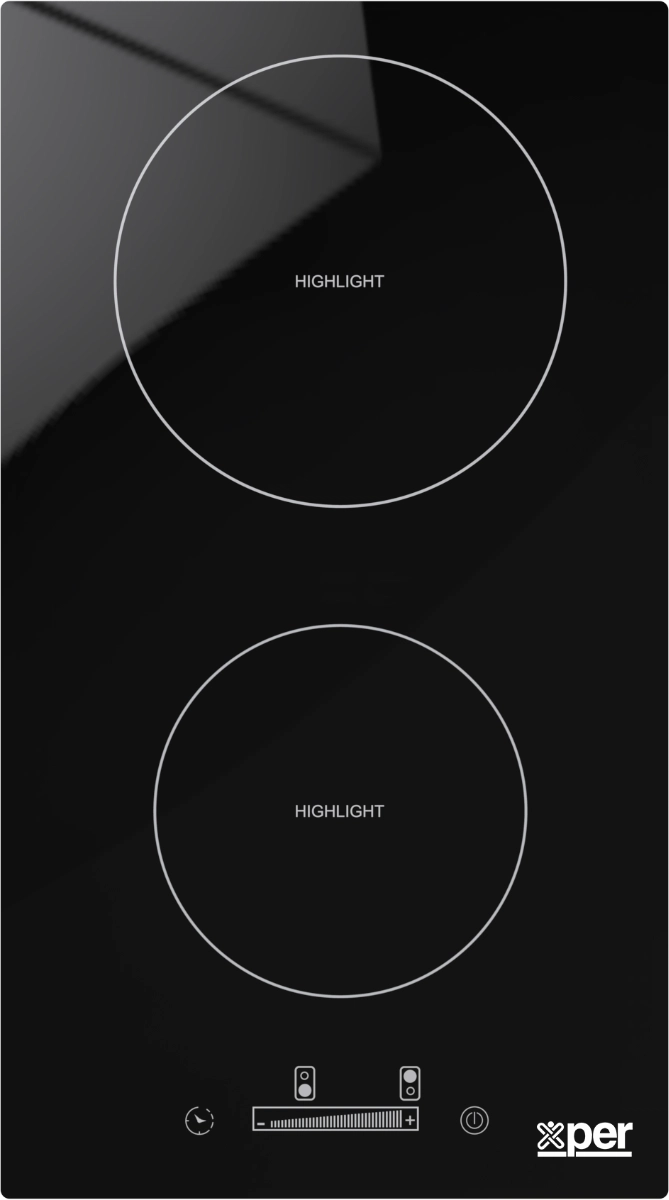 Xper Built-in Electric Ceramic Hob, 26 cm, 2 Burners, Black – XPVC300BTO