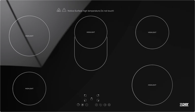 Xper Built-in Electric Ceramic Hob, 86.5cm, 5 Burners, Touch, Black –  XPVC900BTO