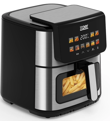  قلاية هوائية اكسبير رقمي، 8 لتر، 1800 واط، ستانلس ستيل – XPAF-SS1810S