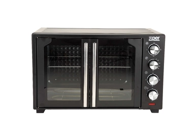 فرن اكسبير مع مروحة، باب مزدوج، 60 لتر، 2000 واط، أسود – XPTO60L-24