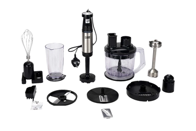 محضر يدوي اكسبير مع ملحقات، سعة 1.25 لتر، 600 واط، فضي – XPHB-400