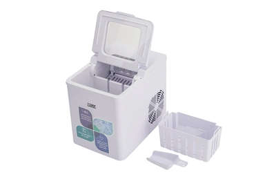 صانعة ثلج كهربائية من إكسبر، خزان مياه سعة 1.8 لتر / 12 كجم ثلج لكل 24 ساعة، 150 واط، أبيض – XPIM-15W