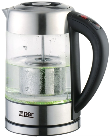Xper Kettle 2200 Watts, 1.7 Liter, With Filter, Touch, Glass - XPKDF-GM23
