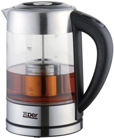 Xper Kettle 2200 Watts, 1.7 Liter, With Filter, Touch, Glass - XPKDF-GM23