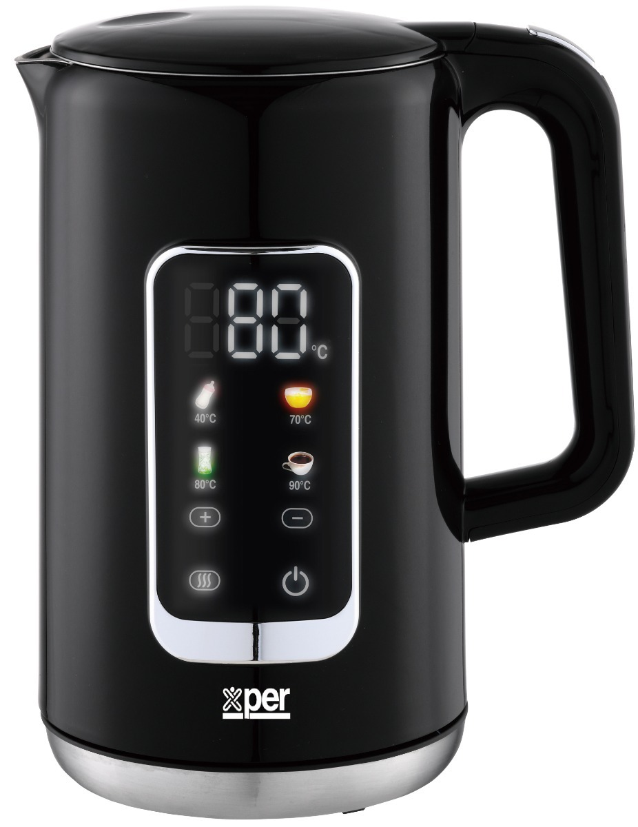 Xper Kettle Stainless Steel Cool Touch, Electric Kettle, 1.7L, 2200W, black - XPK-DW999