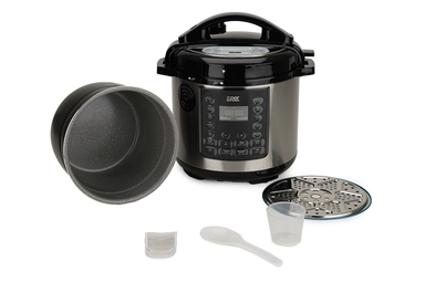 قدر ضغط إكسبر 6 لتر ذكي مع ملحق المندي، قدر ضغط كهربائي، 1000 واط، جرانيت - XPPC1006