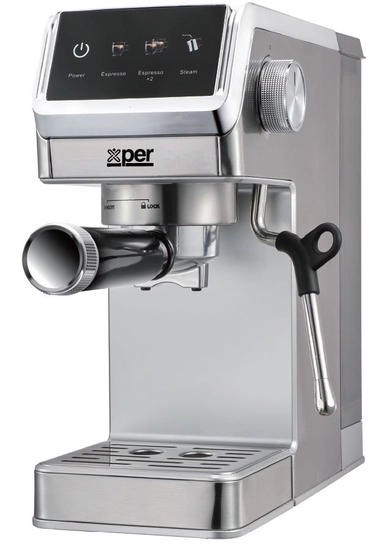 Xper Steam Pressure Espresso Maker 20 Bar, 1.2L / 2 cups, 1450W, Steel - XPC-1020