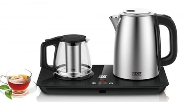 Xper Steel Kettle + Jug , Kettle, 1.7L (Steel) / 1L (Glass), 2200W, Silver – XPSTTS-999
