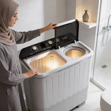 غسالة  اكسبير حوضين 9 كيلو أبيض TTWXP9022