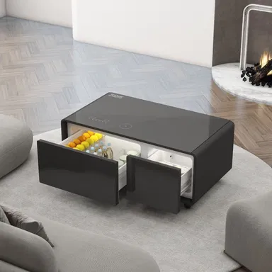 Xper Smart Table with Built-in Refrigerator 93L, Black, XPSTF-90BL