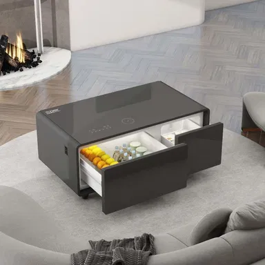 Xper Smart Table with Built-in Refrigerator 93L, Black, XPSTF-90BL
